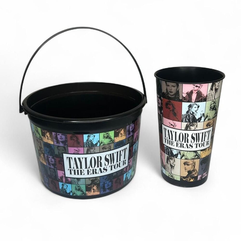 Taylor Swift The Eras Tour black bucket with matching cup